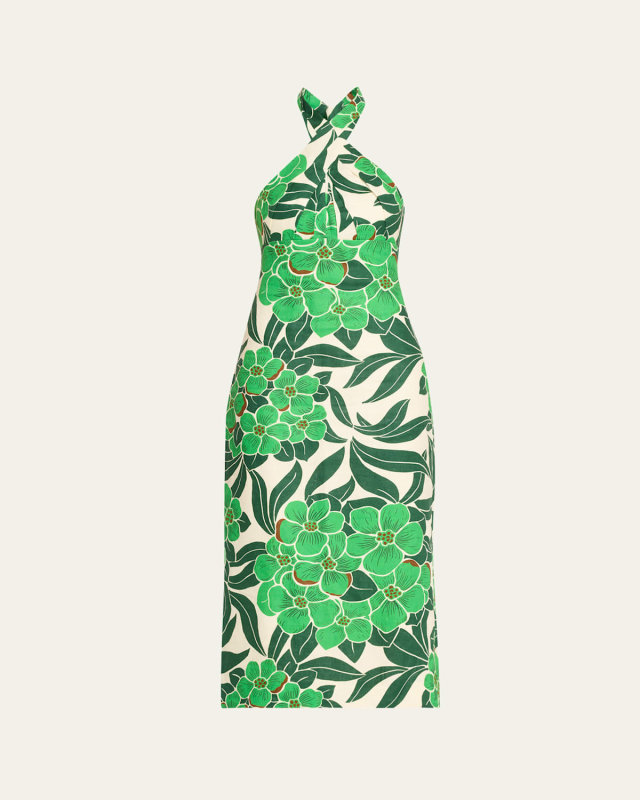 Perla Halter-Neck Midi Dress